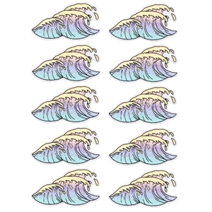 Detailed macro view of 10-piece gradient ocean wave embroidery patches for clothing decoration