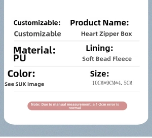 Detailed specifications of heart-shaped PU leather jewelry box size 10x9x4.5cm