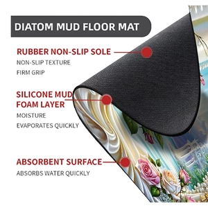 Detailed layered view of anti-slip rubber and absorbent silicone mud bath mat structure