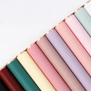 Waterproof jelly floral wrapping paper with gold edges in various vibrant colors