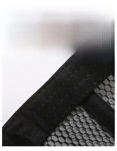 Detail of widened sweatband with breathable mesh fabric on black outdoor cap