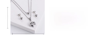 Guide des tailles détaillé pour ensemble collier arbre de vie et boucles d'oreilles boules