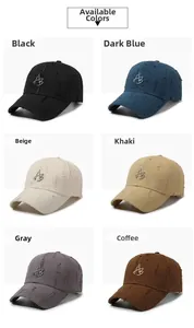 Multiple color options of distressed baseball caps with embroidery and ripped details