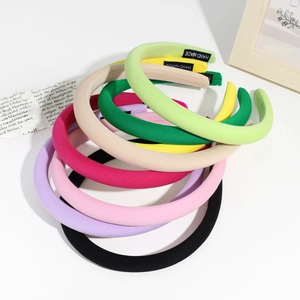 Solid Color Fabric Wrapped Sponge Headband Non-Slip Hair Hoop Korean Style Minimalist Hair Accessories Women Handmade