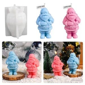 Weihnachtsmann 3D Silikonform DIY Duftkerze Wachs Gips Ornament Werkzeug Weihnachten Deko