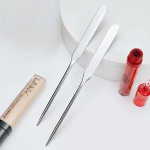 Stainless Steel Foundation Spatula Makeup Scraper Palette Knife For Liquid Foundation Concealer Mixing Facial Beauty Tool