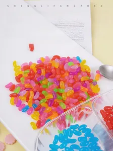 Colorful resin jelly bean miniatures for DIY crafts and dollhouse dessert decoration