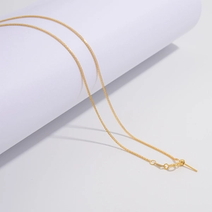 Universal S925 sterling silver Chopin needle chain with adjustable pin clasp in gold