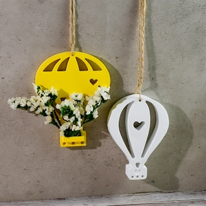 Stampi in silicone a mongolfiera per fiori con decorazioni da parete gialle e bianche