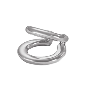 Ear cuff de doble capa en aleación de plata pulida con un diseño minimalista mujer