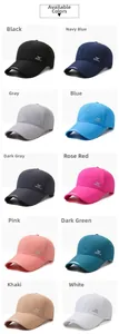 Detailed catalog showing 10 color variants of lightweight quick-dry baseball caps