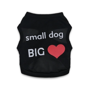 Gilet noir pour petits chiens avec cœur rouge et inscription small dog BIG