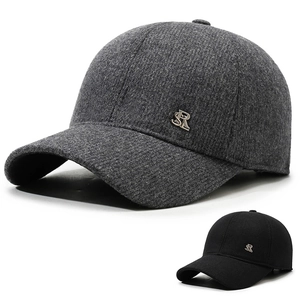 Casquette De Baseball D'Hiver Pour Hommes Avec Protège-Oreilles Chaude Coton Laine Coupe-Vent Sport Ajustable