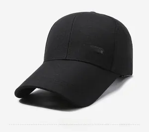 Detailed side view of a black baseball cap with extended brim and fashion embroidery