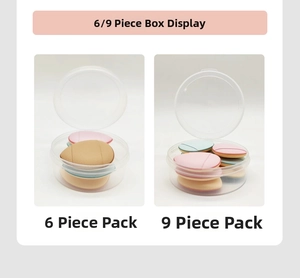 Detailed comparison of 6 and 9 piece mini finger puff sets in transparent boxes
