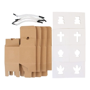European vintage kraft paper candy box set with angel and cross cutout decorations