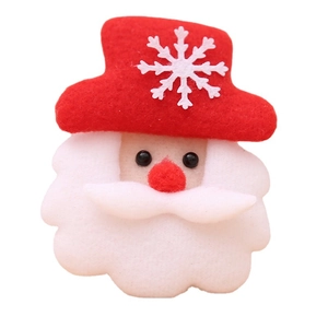 Cartoon Santa Claus glowing brooch made of soft felt for Christmas gift and party decor
