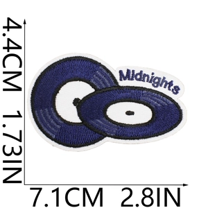 Purple Midnights album CD embroidered iron-on patch for bags and clothing 7.1x4.4cm