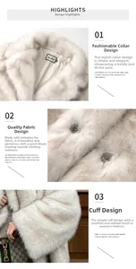 Vue détaillée du manteau en fausse fourrure blanche avec texture pelucheuse et revers