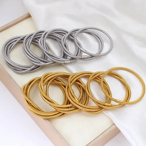 Multilayer Winding Snake Bone Bracelet Stainless Steel Gold Plated Tubogas Style Cuff Bangle Women Fashion Jewelry