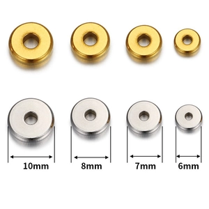 18k vergoldete und silberne Edelstahl-Zwischenperlen in verschiedenen Größen für Schmuck