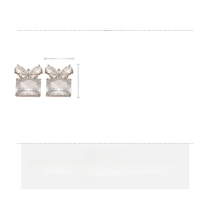 Detailed spec sheet showing material, size, and weight for zircon butterfly earrings