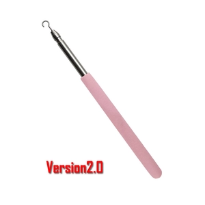 Pink and stainless steel bracelet fastener tool version 2.0 with ergonomic grip