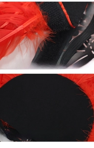 Halloween vos veren masker detail met afneembare klittenband en zacht kussen.
