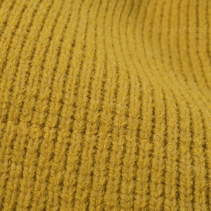 Bonnet en maille moutarde pour femme avec pompon et doublure polaire chaude d'hiver