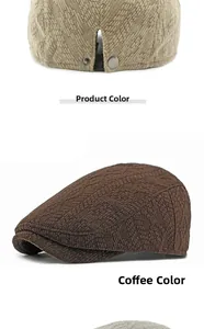Close-up of diamond knit texture and adjustable buckle on retro knit beret hat