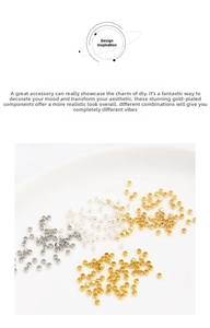 Macro view of metallic crimp beads in gold, silver and black for DIY jewelry crafts