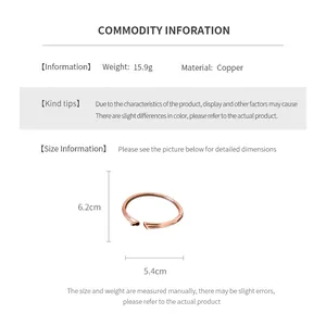 Guide des tailles pour bracelet jonc en cuivre avec dimensions 6,2 cm de hauteur
