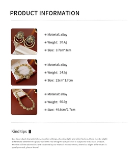 Détails du produit parure bijoux lion vintage avec dimensions et poids caractéristiques