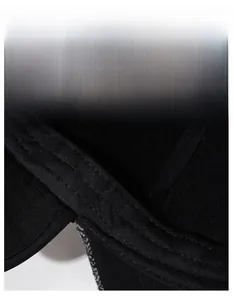 Macro detail of breathable knit fabric and widened sweatband on winter baseball cap
