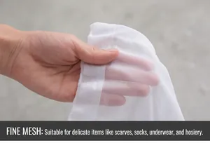 Close-up of fine mesh laundry bag texture for delicate clothing and underwear protection