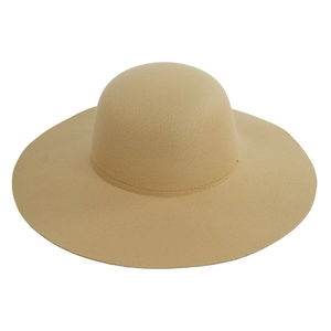 Classic wide brim felt fedora hat in camel for autumn and winter minimalist dome style