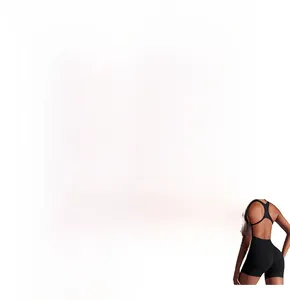 Detail showing back cross support structure of high waist sculpting yoga bodysuit