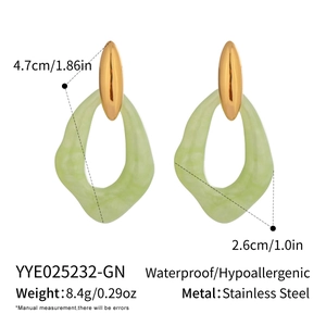 Detailed size specifications for waterproof hypoallergenic stainless steel earrings