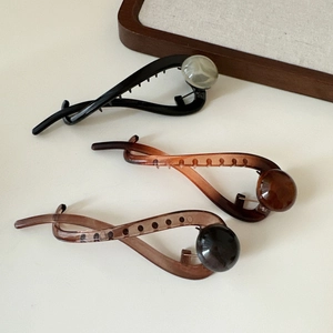 Lot de 3 pinces à cheveux banane minimalistes en noir, marron et tons ambrés élégants
