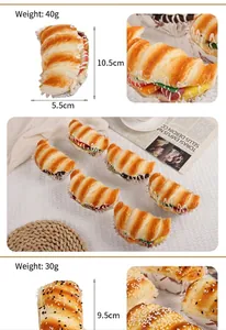 Detailed size parameters for PU artificial croissant sandwich model with sesame details