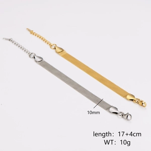 Luxury 10mm stainless steel mesh watch band style bracelet in gold and silver finish