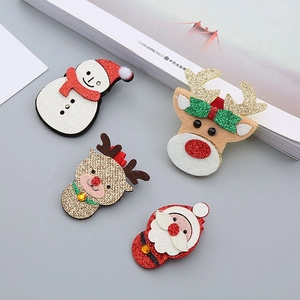 Lot de barrettes de Noël pailletées avec renne, bonhomme de neige et Père Noël