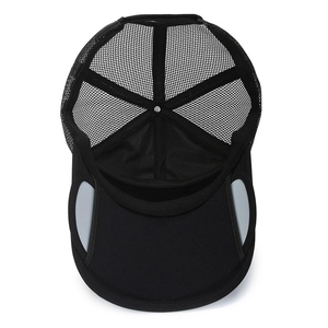 Casquette de baseball noire respirante avec visière rétractable pour sport extérieur
