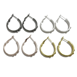 Minimalist hoop earrings set with small rhinestones in black silver gold and rose gold