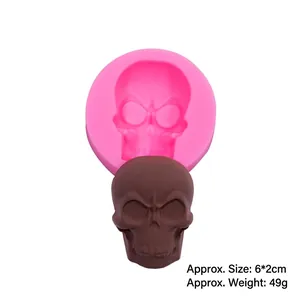 Silicone mold for Halloween skull cake decorating and clay crafts with 6x2cm dimensions