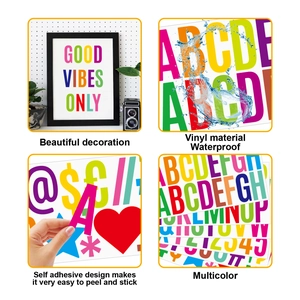 2.5 inch waterproof multicolor vinyl letter stickers for bulletin boards and mailboxes