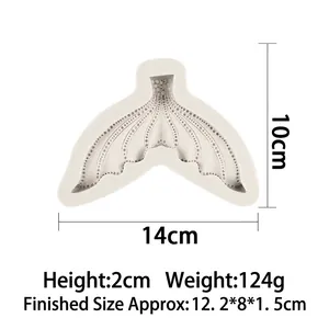 Stampo in silicone a coda di sirena per decorazione torte fondente e sapone fai da te