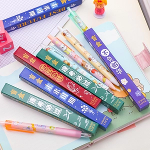 Christmas blind box stationery set with cute cartoon pens and colorful gift packaging