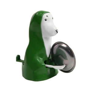 Portacoperchi e poggia cucchiaio a forma di cane cartone animato verde per la cucina