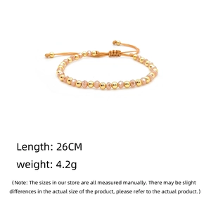 Detail view of champagne crystal beaded bracelet with dimensions and weight data